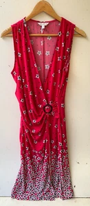 Vestido Jane Lamerton Talla 12 Mujer Elástico Slinky Años 90 Rosa Caliente Manga Corta - Imagen 1 de 7