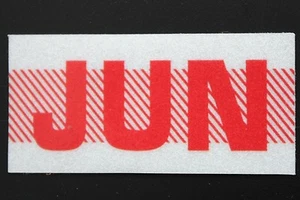 60's, 70's RED/WHITE Vintage Style License Plate CALIFORNIA MONTH STICKER. JUNE - Bild 1 von 4