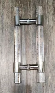 Acrylic Clear Push Pull Door Handle, Double Sided For Glass Or Barn Doors 16" - Picture 1 of 7