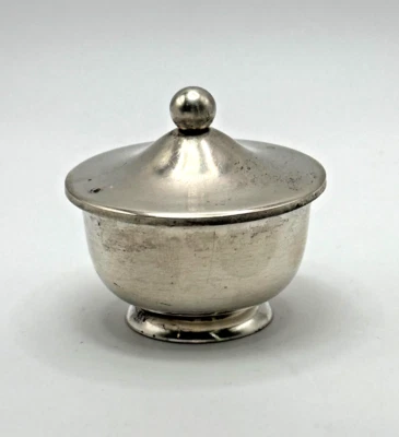 Cuenco de sacarina o salero vintage con tapa de plata esterlina de Web EE. UU. Foto 1 de 4
