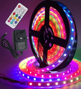 WS2811 Addressable Digital Color 5M 5050 RGB 150 300 LED Strip Waterproof DC 12V - Picture 1 of 13