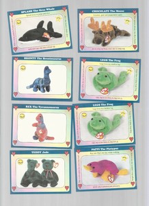 1998 BEANIE BABIES  APPXMTY 90 CARDS WEST HIGH PUBL. LOTS OF DUPS. NM-M