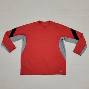 Nike Sphere Dry Camicia Uomo XL Waffle Maglia Manica Lunga Girocollo Rosso Arancione Sport - Foto 1 di 6