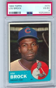 1963 Topps Lou Brock, carta # 472 classificato PSA 4. - Foto 1 di 2