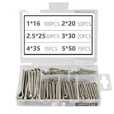 230 Pcs Cotter Pin Assortment Set Value Kit 304 Stainless Steel Pin-Clevis