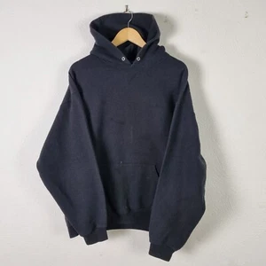 Vintage Russell Athletic Blank Hoodie Mens XL Black Pullover Hooded Sweatshirt - Picture 1 of 11