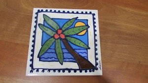 DIANE Artware BALDOSAS CERÁMICAS MONTAJE EN PARED O TRIVET Palmera, Estilo # 2464 6""X 6"" - Imagen 1 de 4