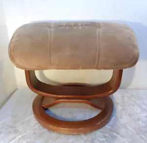 Palliser Tan Fabric Footstool Ottoman Hassock Compare To Stressless Nice! - Picture 1 of 11