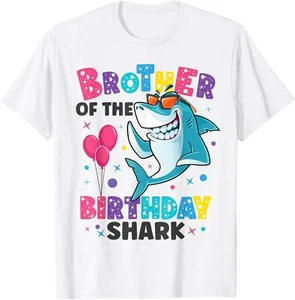 Brother of the Shark Birthday Big Bro Matching Family T-Shirt Hoodie - Picture 1 of 14