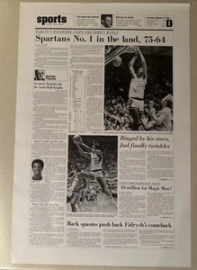 1979 Detroit Free Poster Michigan State Spartans National Champs 16" x 24" - Picture 1 of 5