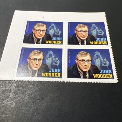 Scott#5833-John Wooden Forever -Plate Block of 4 Stamps-MNH-2024-US Choice Of 1 - Image 1 of 4
