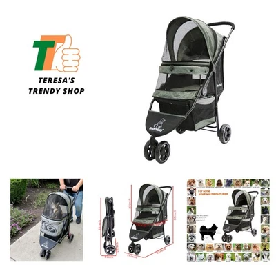 3 Wheel Dog Pet Cat Stroller Best Lightweight Foldable Compact Portable Jogge... - Image 1 of 4