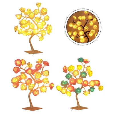 Schöne weiße Rosenbaum LED Schreibtischlampe für Schlafzimmer und Wohnzimmer - Bild 1 von 4