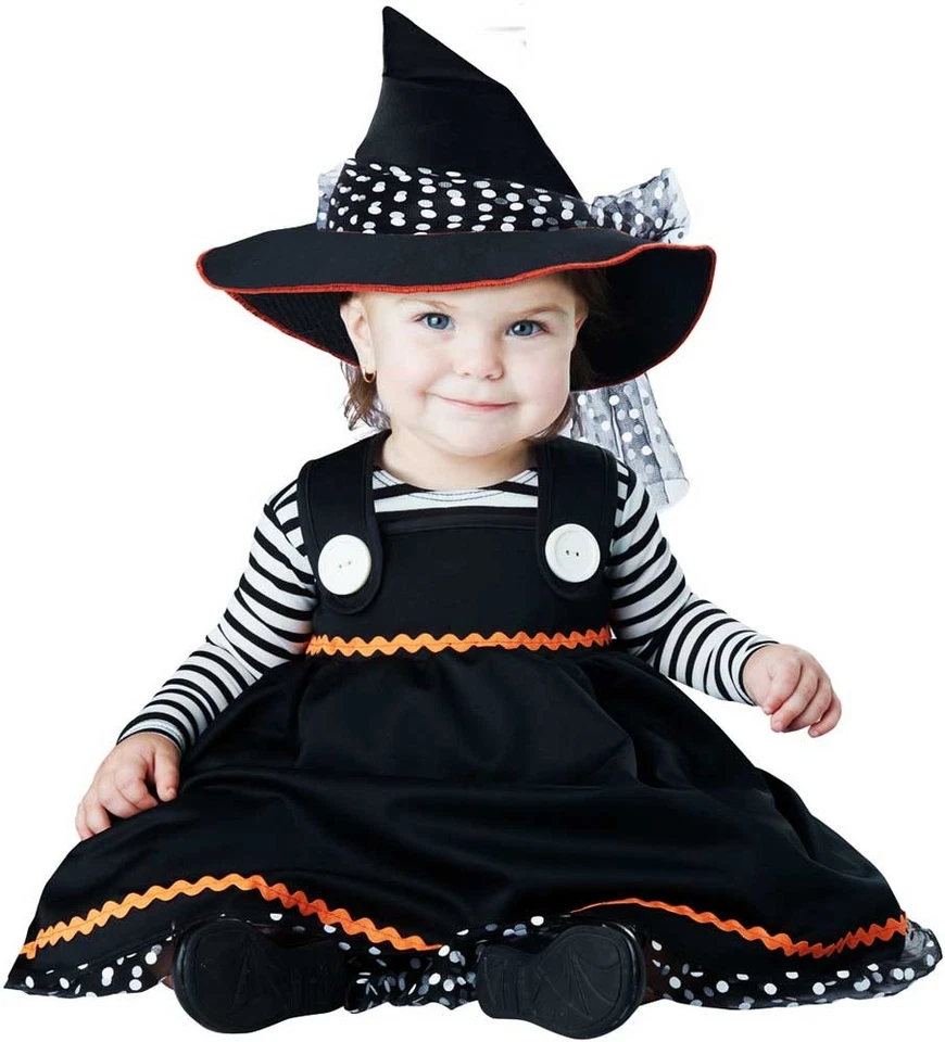 Bebé Niñas Otoño Cosecha Bruja Vestido Sombrero Botones Halloween 10048 Foto 1 de 1