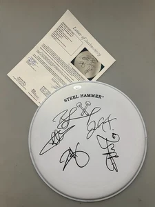 POWDERFINGER x 5 Hand Signed Drumskin + JSA COA  Australia 2010 'Sunsets' Tour - Picture 1 of 3