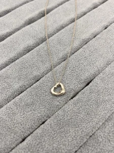Tiffany & Co Open Heart Pendant Necklace 16” Sterling 100% Authentic - Picture 1 of 5