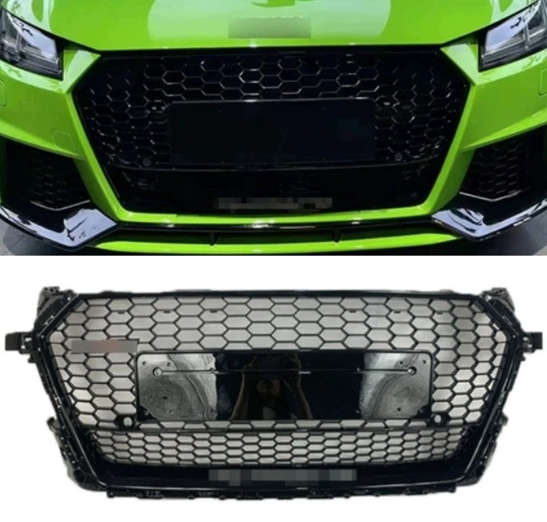 Parachoques delantero estilo panal negro brillante para Audi TT TTS TTRS 2015-2018 Foto 1 de 4