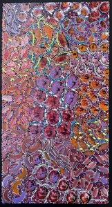 Rachael Nambula. Authentic Aboriginal Art. Size 100cm x 50cm. Pencil Yam - Picture 1 of 6