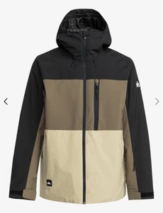 Sz S Quicksilver Men’s Sycamore Snow Jacket Black Brown Tan New With Tags - Picture 1 of 15