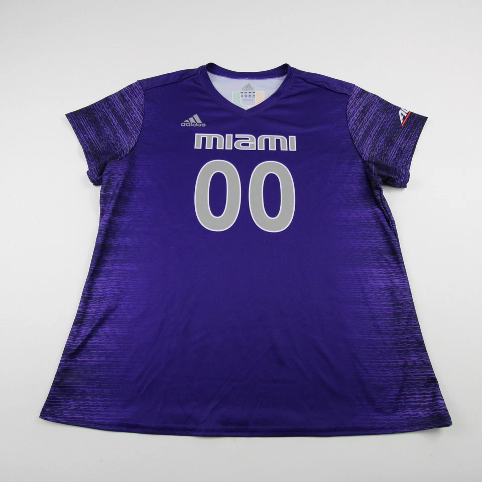Camiseta de práctica Adidas Miami Hurricanes - fútbol para mujer púrpura usada Foto 1 de 1