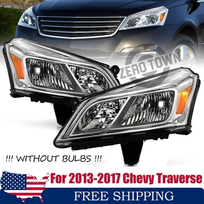 For 2013-2017 Chevy Traverse Chrome OE Style Headlights Headlamps Set Left+Right - Image 1 of 4