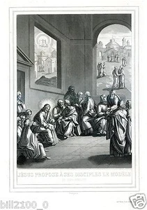 IMAGE PIEUSE HOLY CARD SANTINI Chardon. gravure sur acier. LE MODELE .. - Imagen 1 de 1