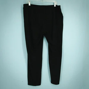 Pantaloni in maglia Eileen Fisher taglia Large L neri elasticizzati in crepe sistema conico - Foto 1 di 5