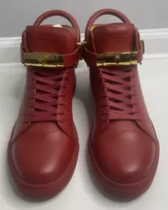 NWOB Buscemi Red Leather Padlock & Key Sneakers Italy Size 43 - Picture 1 of 13