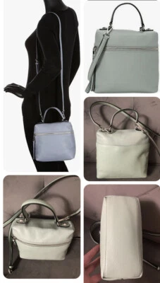 Perlina Elisa Top Handle Light-Mint Green Pebbled Leather Cross body Bag $200+ - Image 1 of 4