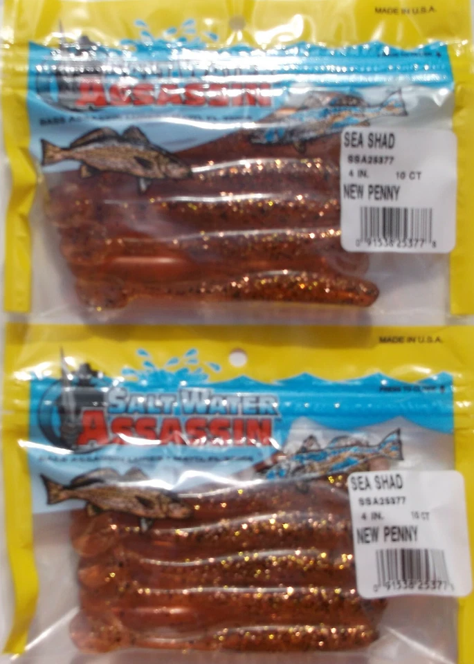 Bass Assassin SSA25377 4" Sea Shad 10 PK Penny