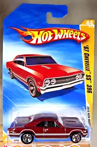 2010 Hot Wheels #44 New Models 44/44 '67 CHEVELLE SS 396 Dark Red Variant w/5 Sp - Picture 1 of 5