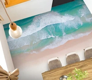 3D Meer Wellen C077 Fußboden Wandbild Unentschied BildTapete Familie DE Amy - Bild 1 von 6