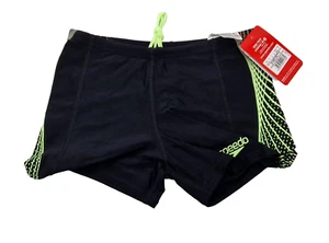 SPEEDO Herren Boxer Badehose Placement Aquashort Am schwarz gelb Gr. 28" D - Bild 1 von 2