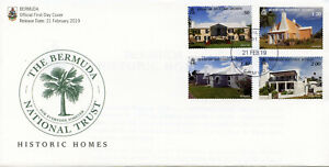 Bermuda Architecture Stamps 2019 FDC Historic Homes Houses Tourism 4v Set
