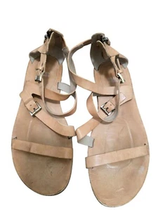 Sandalias de gladiador Eileen Fisher de cuero tostado con correas ajustables y cremallera lateral - Imagen 1 de 9