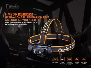 Fenix HM70R 1600 Lumens up to 100 Hours Runtime Rechargeable Compact Headlamp - Picture 1 of 12
