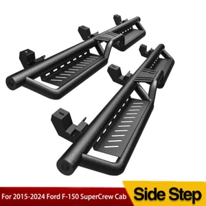 Drop Step Bars For 2015-2025 Ford F-150 SuperCrew Cab Running Boards Two-Stair - Picture 1 of 11