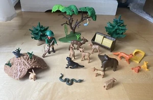 Playmobil bosque árboles plantas cazadores guardabosques animales animales del bosque comedero EXCELENTE - Imagen 1 de 1