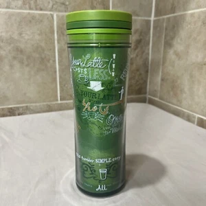 Starbucks 2009 Green Reduce Reuse Recycle Travel Coffee Tumbler 20 Oz - Picture 1 of 5