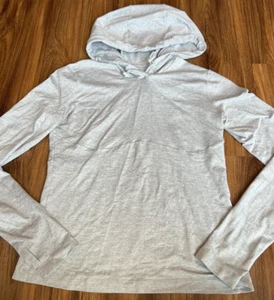 ALO YOGA GREY RUNNING LONG SLEEVE SHIRT W THUMB HOLES SZ M - Picture 1 of 8