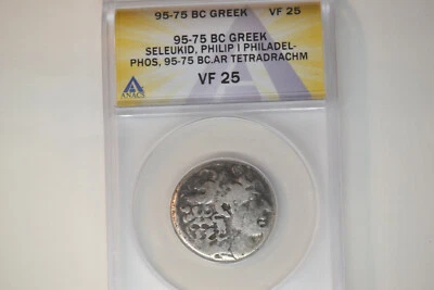 SELEUCID KINGDOM. Philip I Philadelphus 95-75 BC. AR tetradrachm- ANACS VF-25 - Image 1 of 4