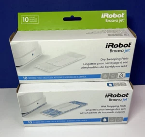 Lot of GENUINE iRobot BRAAVA JET: 10 Wet Mopping & 10 Dry Sweeping Pads Sealed - Picture 1 of 7