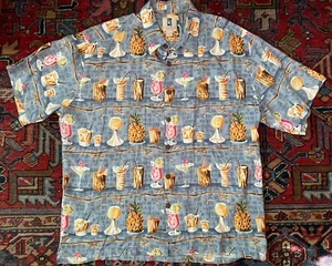 Vintage Kahala Hawaiian Islands Shirt Size XL Tiki Bar Drinks Cocktails - Picture 1 of 6
