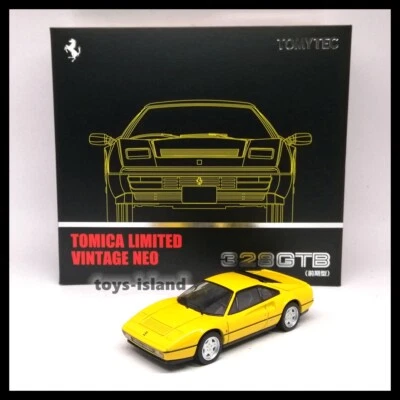 Tomica Limited Vintage NEO TLV Ferrari 328 GTB 1/64 TOMYTEC LV Yellow 2022 New - Image 1 of 4