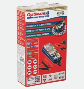 OptiMate 4 Quad Program Motorcycle Battery Charger Optimiser 12V 2024 Model - Picture 1 of 6