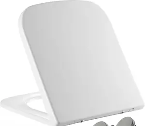 Mass Dynamic MD1606PP Square Shape PP Toilet Seat, White *NO ACCESSORIES* - Picture 1 of 5