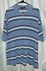 Nautica Mens Blue w/ Maroon/Black/White Stripes Golf Polo Shirt Size Large