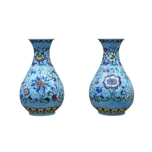 Set of Two Handmade Chinese Blue & White Porcelain Wall Mounted Vases – Chino... - Picture 1 of 9