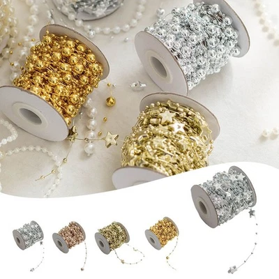 Weihnachtsdeko Perle Kunststoff Draht Perlen Schnur Halskette Zubehör - Bild 1 von 4