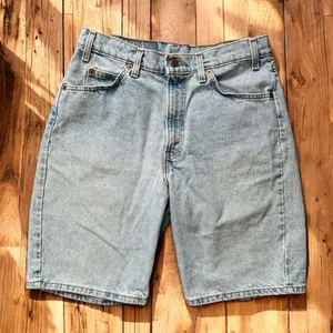 Vintage 90’s Levi’s Light Denim Jorts Orange Tab Waist 33 - Picture 1 of 6